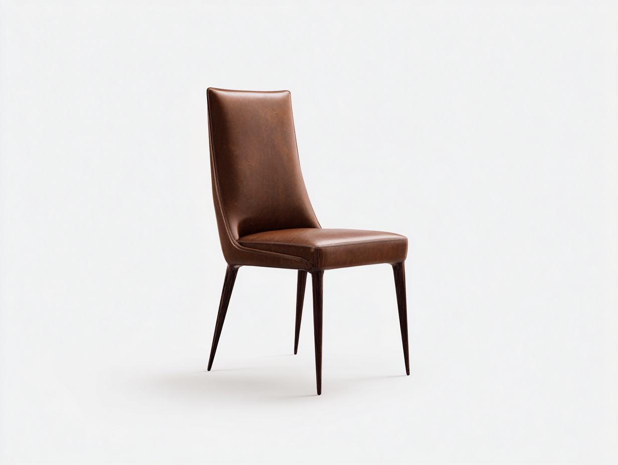 Chaise de salle à manger - similicuir - bois - 51x48x90 cm - marron foncé - style contemporain-Tadorzahome