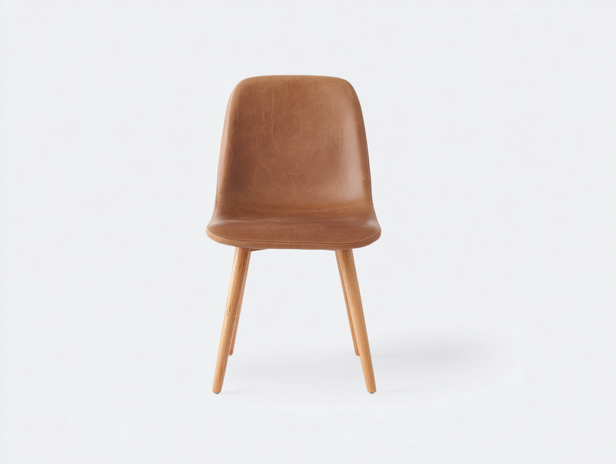 Chaise de salle à manger - Similicuir-Bois - 48x54x83 cm - Camel-Bois clair - Scandinave-Tadorzahome