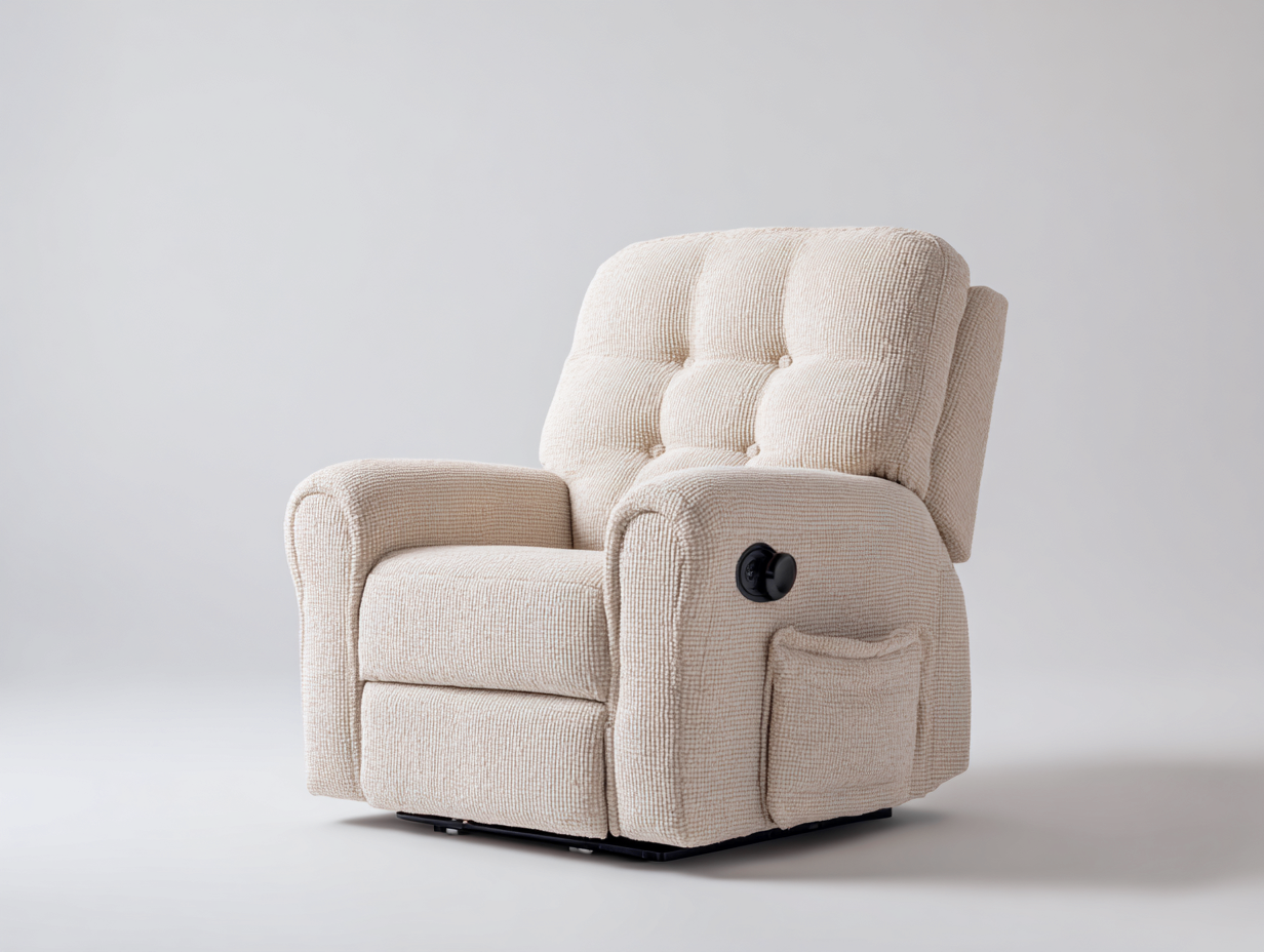 Fauteuil relax - tissu texturé - 98x86x98 cm - beige clair - scandinave-Tadorzahome
