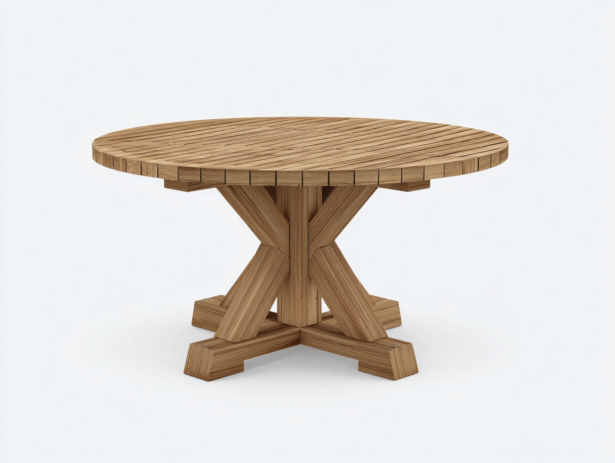 Table de jardin- bois- 145x145x75 cm- bois naturel- rustique contemporain-Tadorzahome