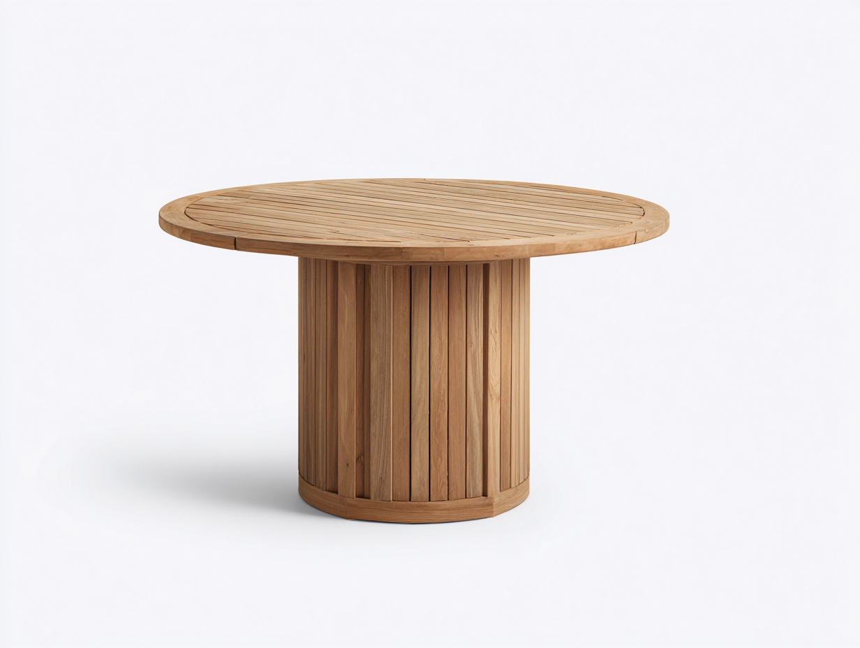 Table de jardin- bois- 135x135x74 cm- bois naturel- minimaliste moderne-Tadorzahome