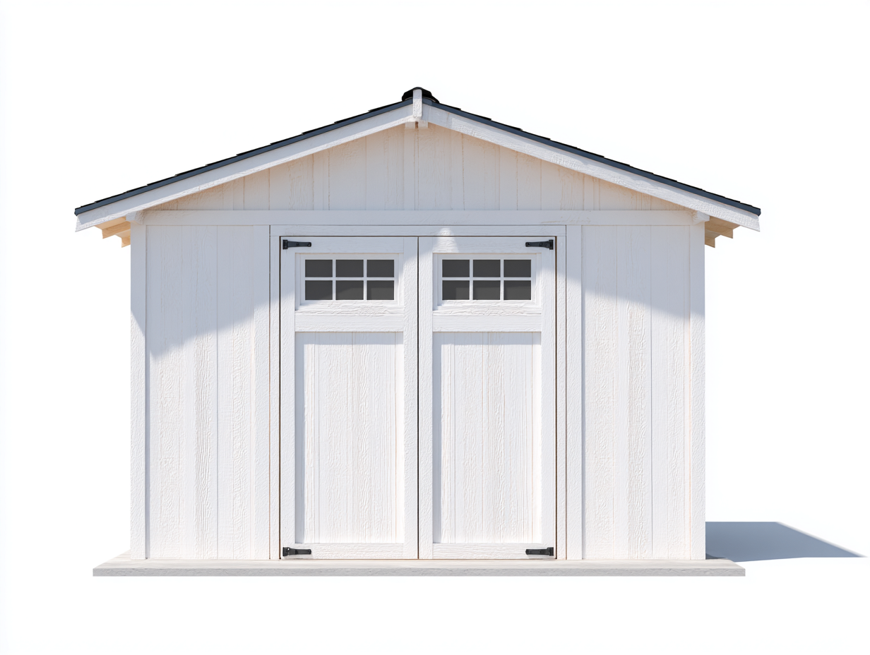 Gartenhäuser Holz 260x220x230 cm - Weiß Schwarz - klassisches Gerätehaus für Garten-Fanaaliving