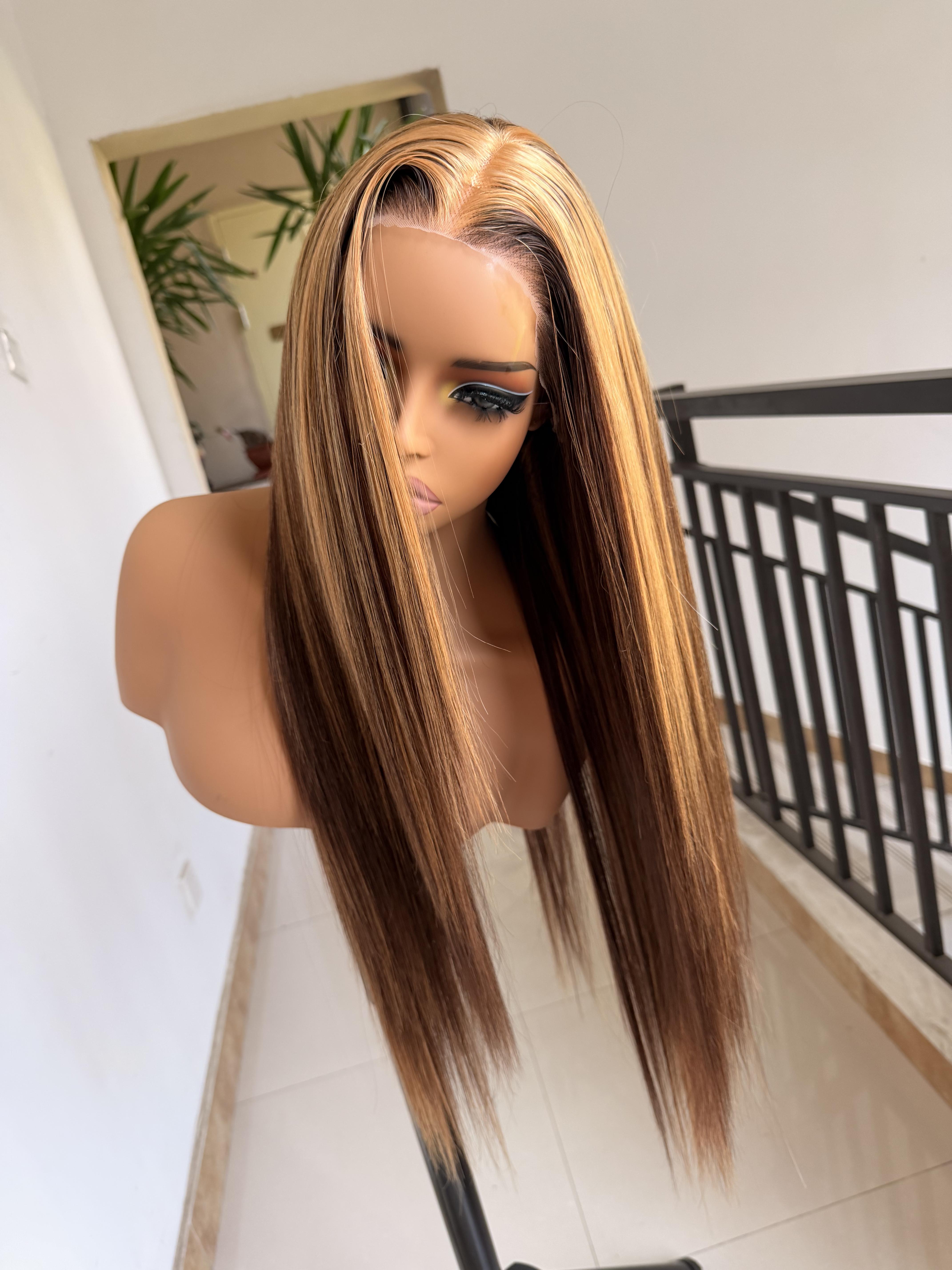 Highlight Wig Piano Color Pre Cut Lace Ready To Go wig 13*6 Lace Cheap Wig 28 inches