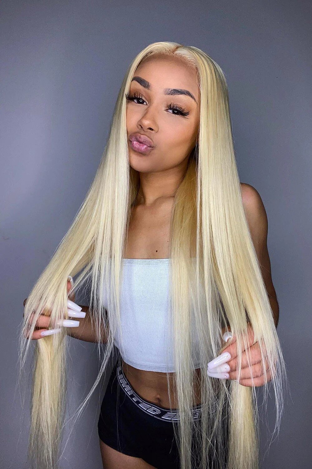 613 Blonde Wigs Glueless Straight Blend Wigs Pre-plucked Bleached Knots 13x6 Wear and Go Wigs