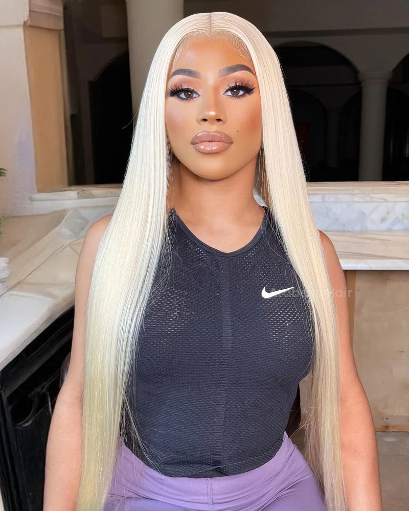613 Blonde Wigs Glueless Straight Blend Wigs Pre-plucked Bleached Knots 13x6 Wear and Go Wigs