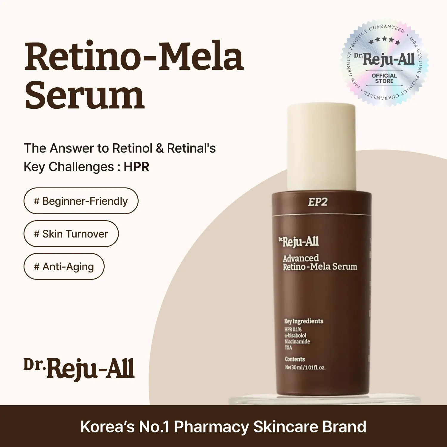 Dr.Reju-All Advanced Retino-Mela Serum – HPR Retinol Serum for Face