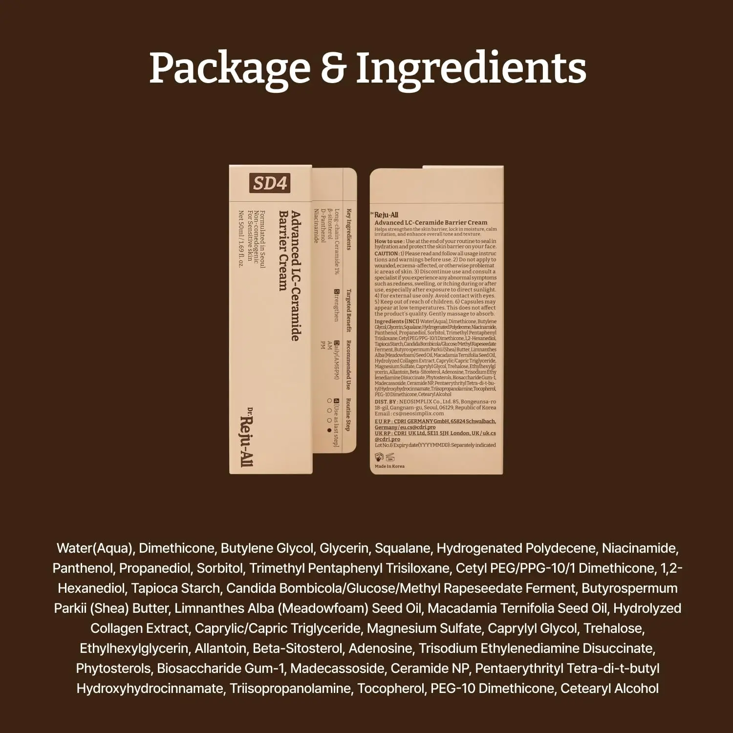 Dr.Reju-All Barrier Face Cream with Patented Long-Chain Ceramides