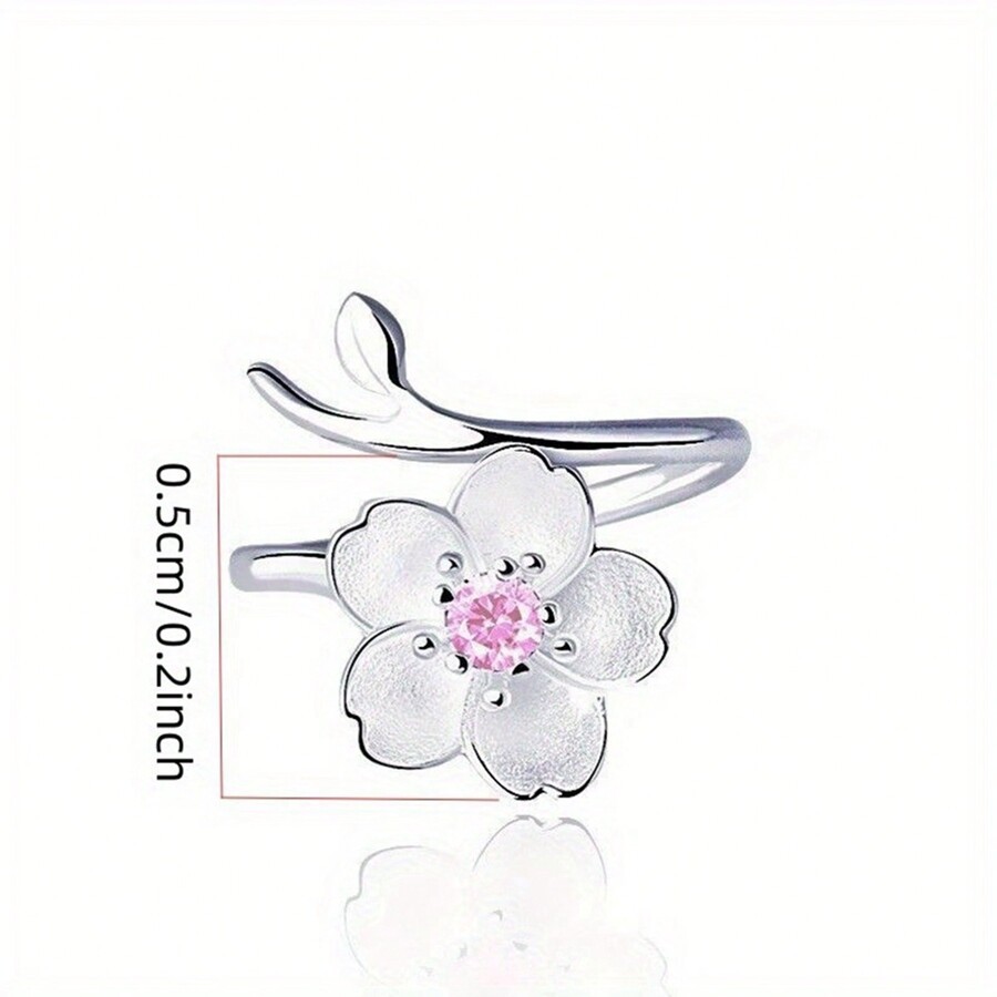 1pc Fashionable Simple Flower Ring For Women