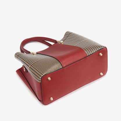 Leather women's bag red crossbody tote