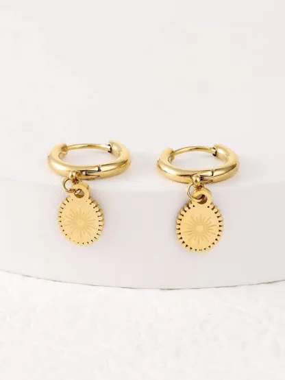 Round Drop Earrings