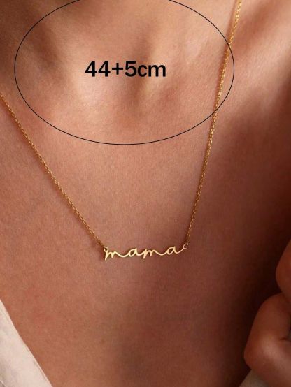 Mama Letter Pendant Necklace For Women Stainless Steel Neck Chain Choker Trendy Family Jewelry Mother's Day