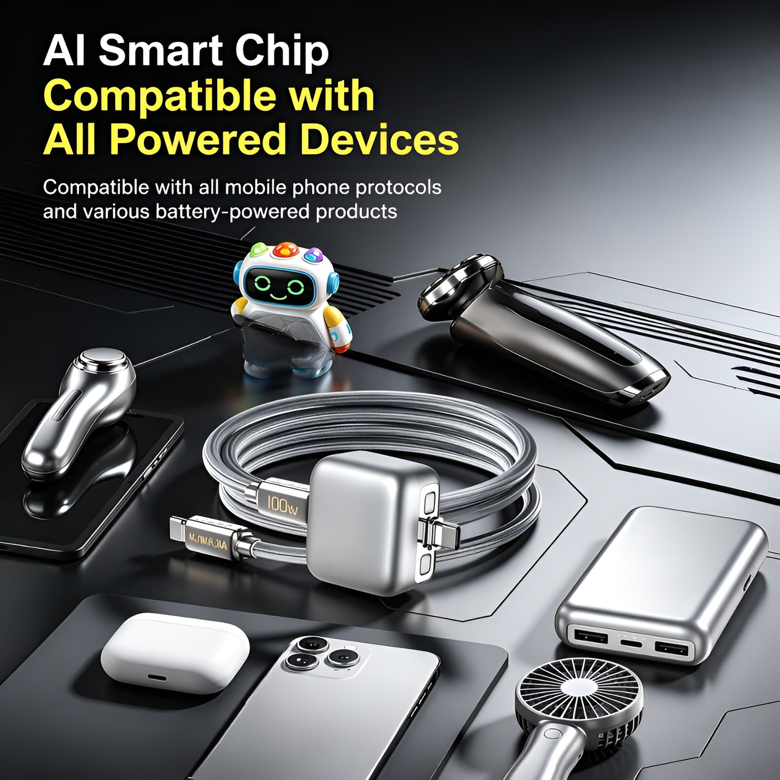 Fully charged splitter intelligently separates when fully charged, supports 140W fast charging, auto