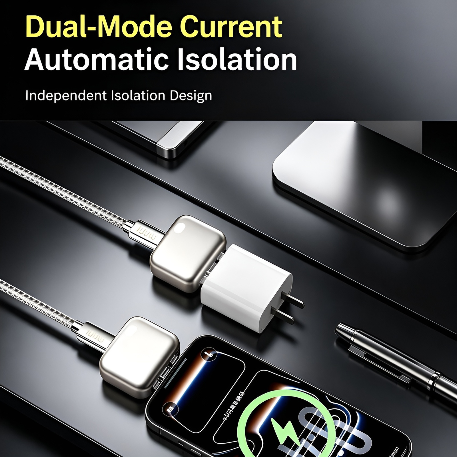 Fully charged splitter intelligently separates when fully charged, supports 140W fast charging, auto