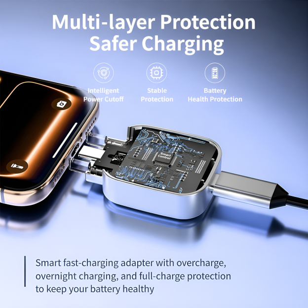 Fully charged splitter intelligently separates when fully charged, supports 140W fast charging, auto