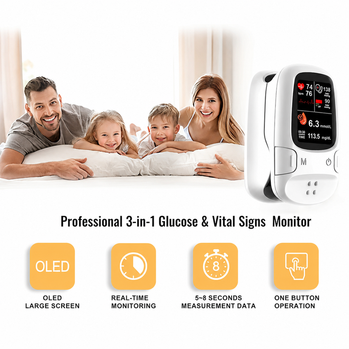 Finger-clip Pulse Oximeter, Pulse Oxygen Saturation Monitor, Heart Rate Monitor, Monitoring Device