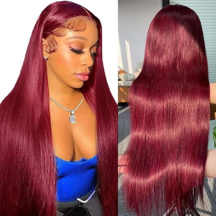 Straight Hd Transparent Lace Front Wigs Human Hair