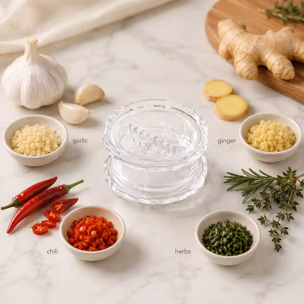 Multi-function Garlic Press & Mincer – Kitchen Grinder For Garlic, Ginger, And Seasoning Paste