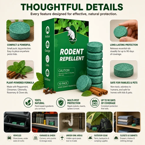 Natural Rodent Repellent Balls For Indoor Use — Protects Furniture From Chewing, Freshens Air With A Gentle, Long-lasting Scent