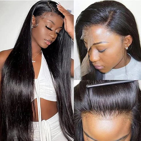 Straight Hd Transparent Lace Front Wigs Human Hair