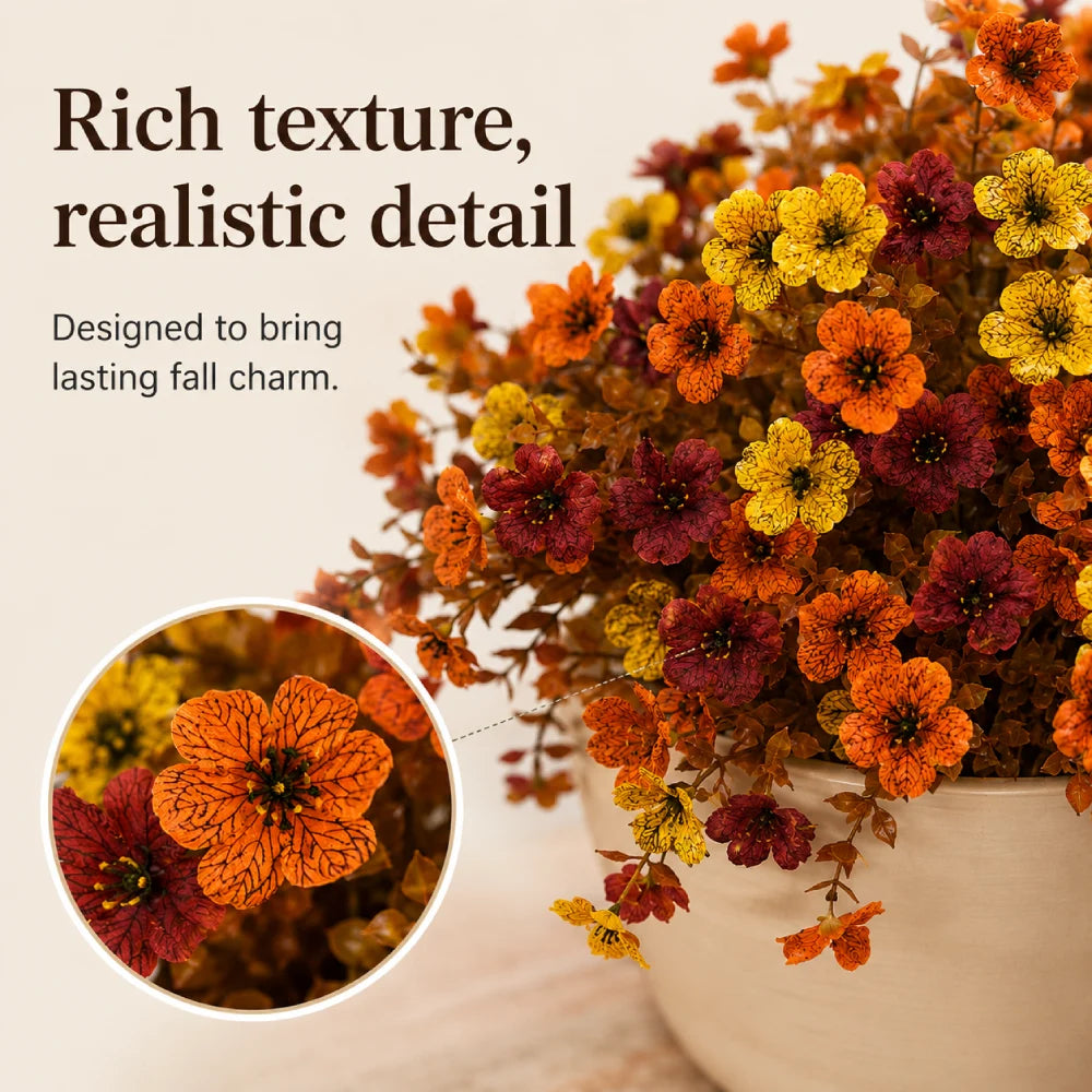 Autumn Eucalyptus And Violet Artificial Flowers