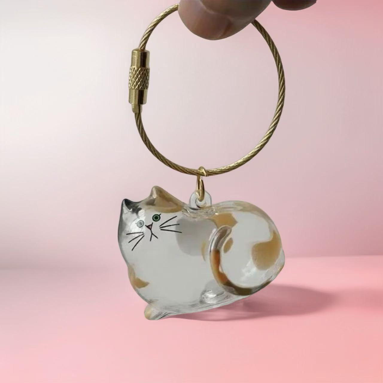 Pet Hair Commemorative Keychain Pendant Cute Dog Transparent Hair Collection Large Dog Shape Creative Keychain-