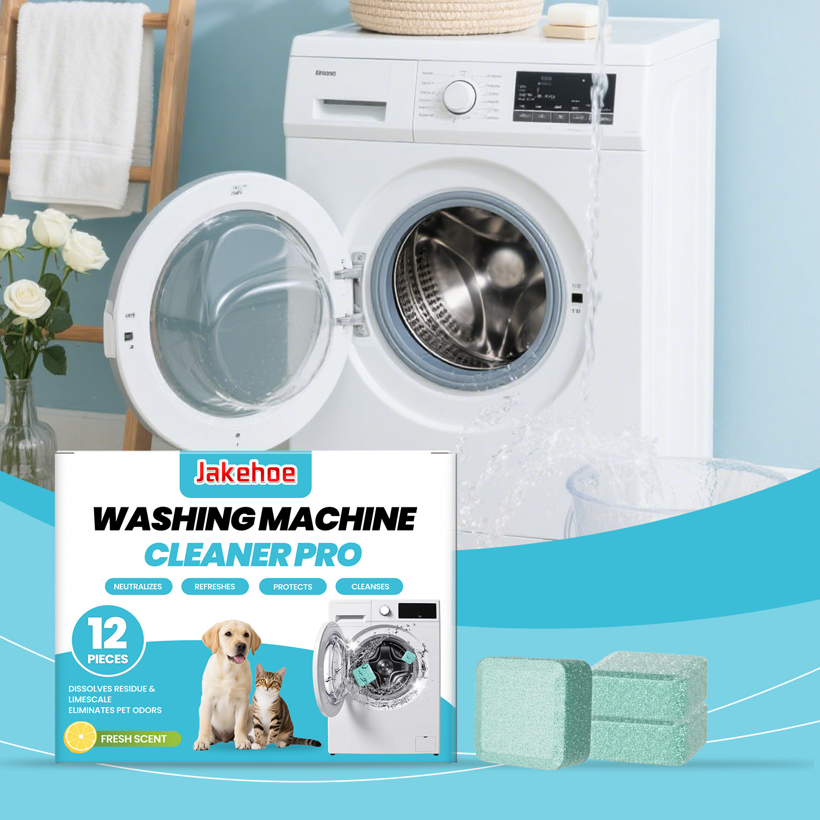 Enzyme-active Washing Machine Cleaning Tablets