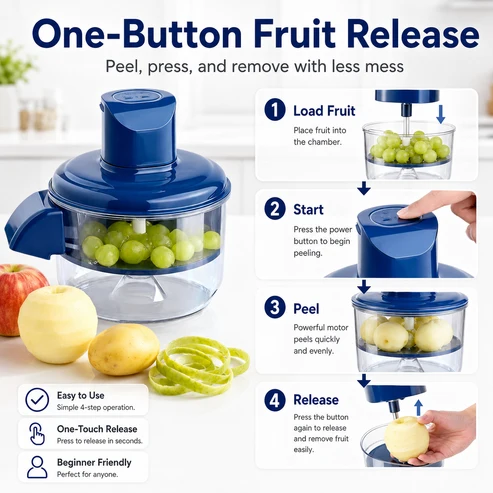 Fully Automatic Household Electric Fruit Peeler, Fruit And Vegetable Grape Peeler, Green Extraction Peeler
