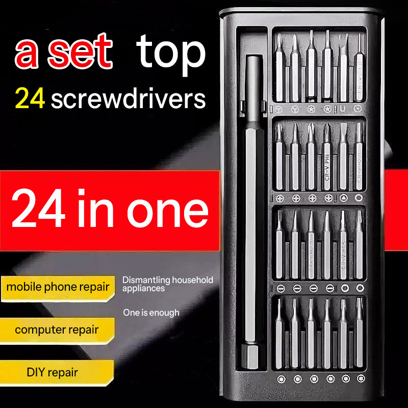 Screwdriver Set Hexagonal Triangle Small Notebook Disassembly Tool Combination Multifunctional 24 In One Screwdriver Head