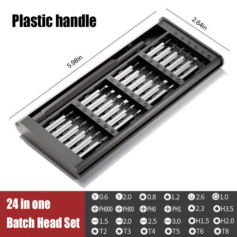 Screwdriver Set Hexagonal Triangle Small Notebook Disassembly Tool Combination Multifunctional 24 In One Screwdriver Head