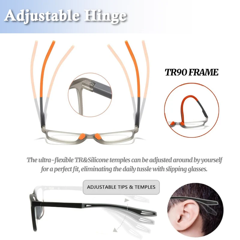 Multi-focus Progressive Reading Glasses – Blue Light Blocking, Ultra-light Sports Frame, Perfect For Distance And Near Vision – Fashionable Eyewear For Seniors