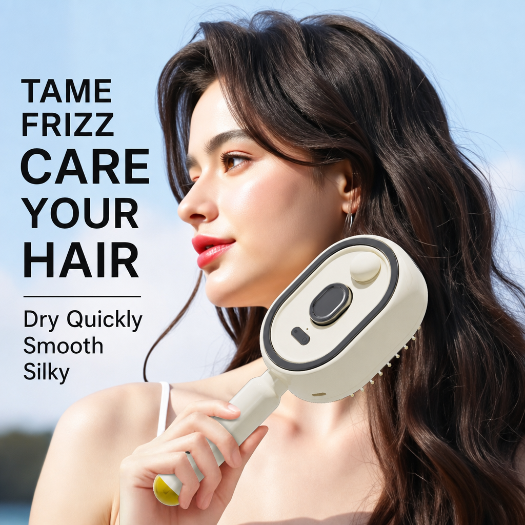 Electric Hair Massage Brush With Aromatherapy Mist, Anti-static Detangling Comb, Red Light Therapy & Negative Ions For Volumized, Smooth Hair