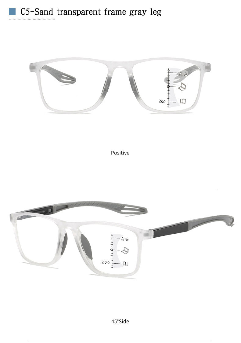Multi-focus Progressive Reading Glasses – Blue Light Blocking, Ultra-light Sports Frame, Perfect For Distance And Near Vision – Fashionable Eyewear For Seniors