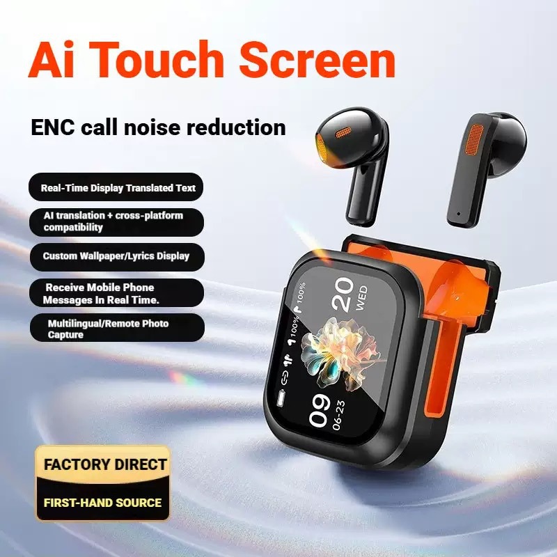 Ai Translation Ne20 Touch Screen True Wireless Four Mark Enc Call Noise Reduction Bluetooth Earphones