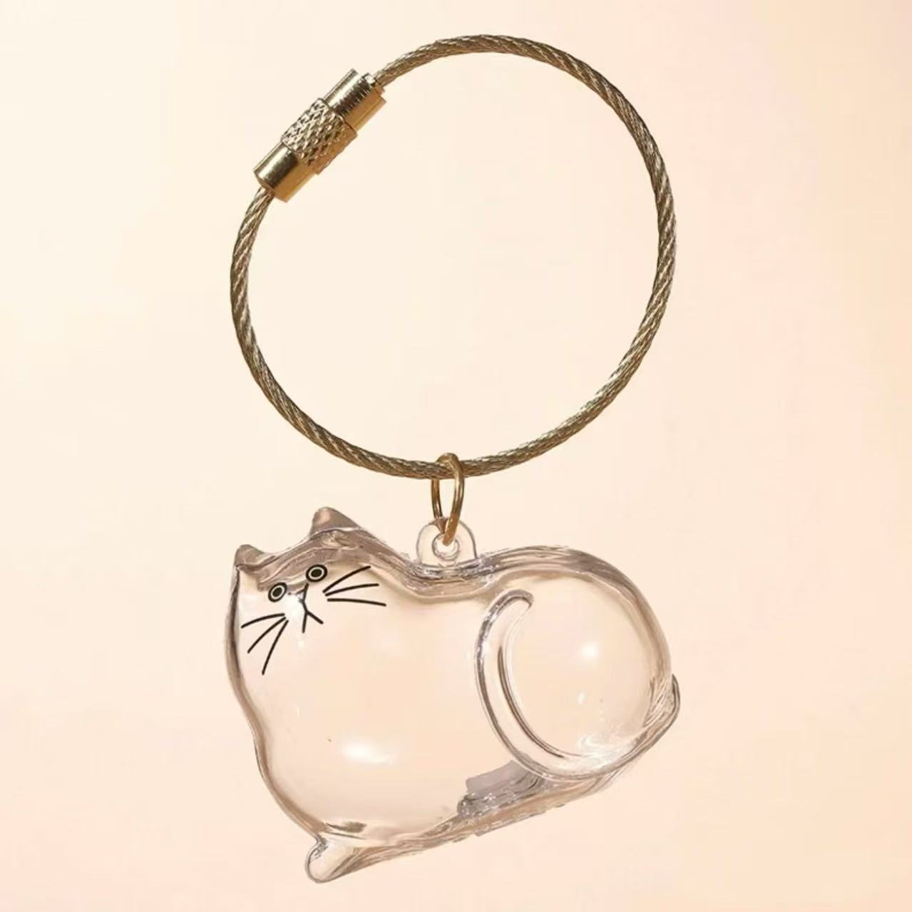 Pet Hair Commemorative Keychain Pendant Cute Dog Transparent Hair Collection Large Dog Shape Creative Keychain-