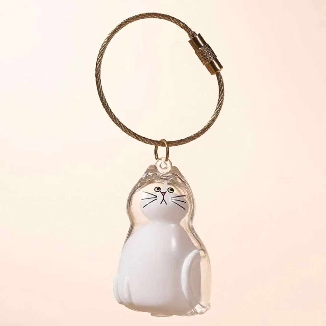 Pet Hair Commemorative Keychain Pendant Cute Dog Transparent Hair Collection Large Dog Shape Creative Keychain-