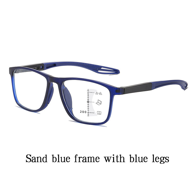 Multi-focus Progressive Reading Glasses – Blue Light Blocking, Ultra-light Sports Frame, Perfect For Distance And Near Vision – Fashionable Eyewear For Seniors