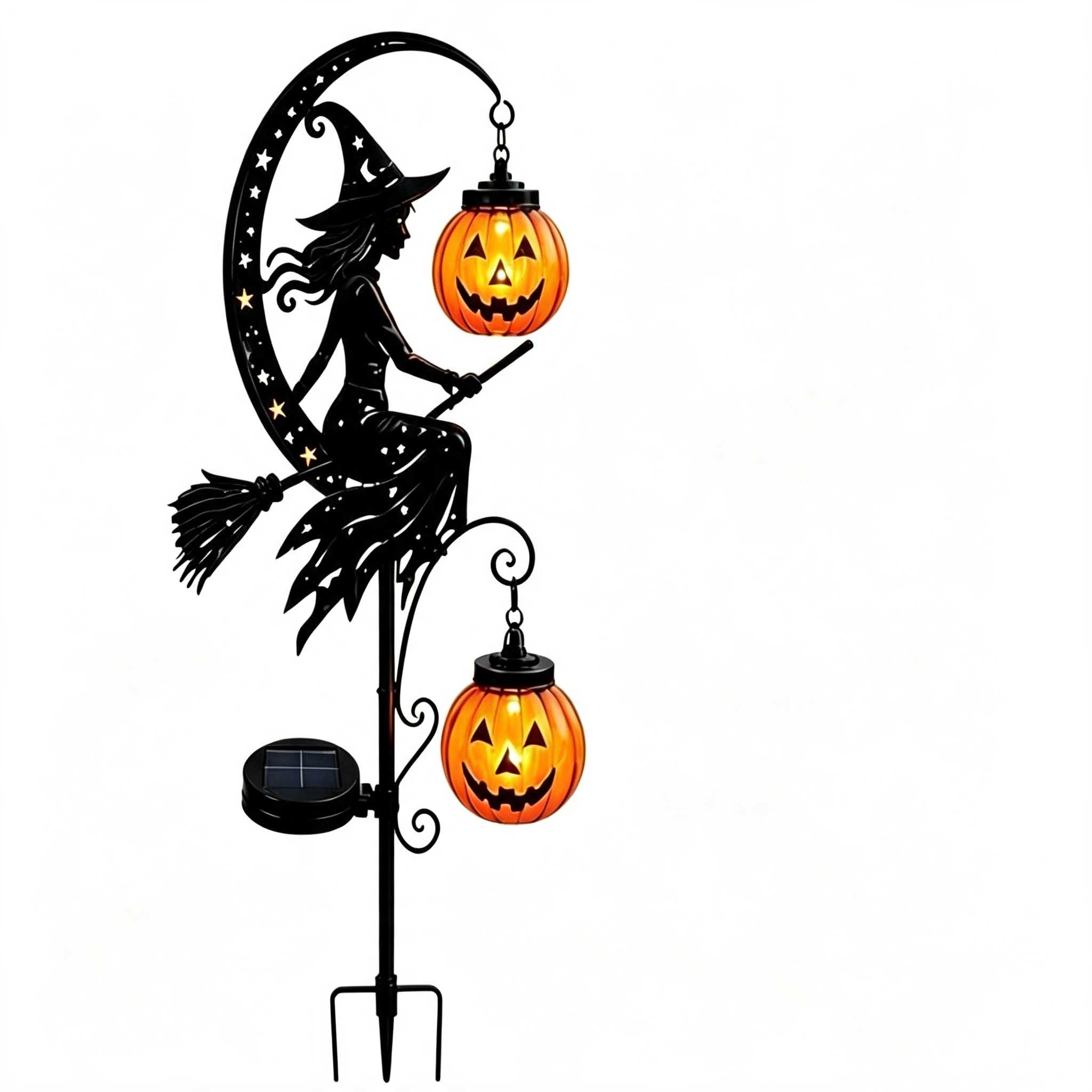Solar-powered Moon And Black Cat Pumpkin Garden Stake Light🎃