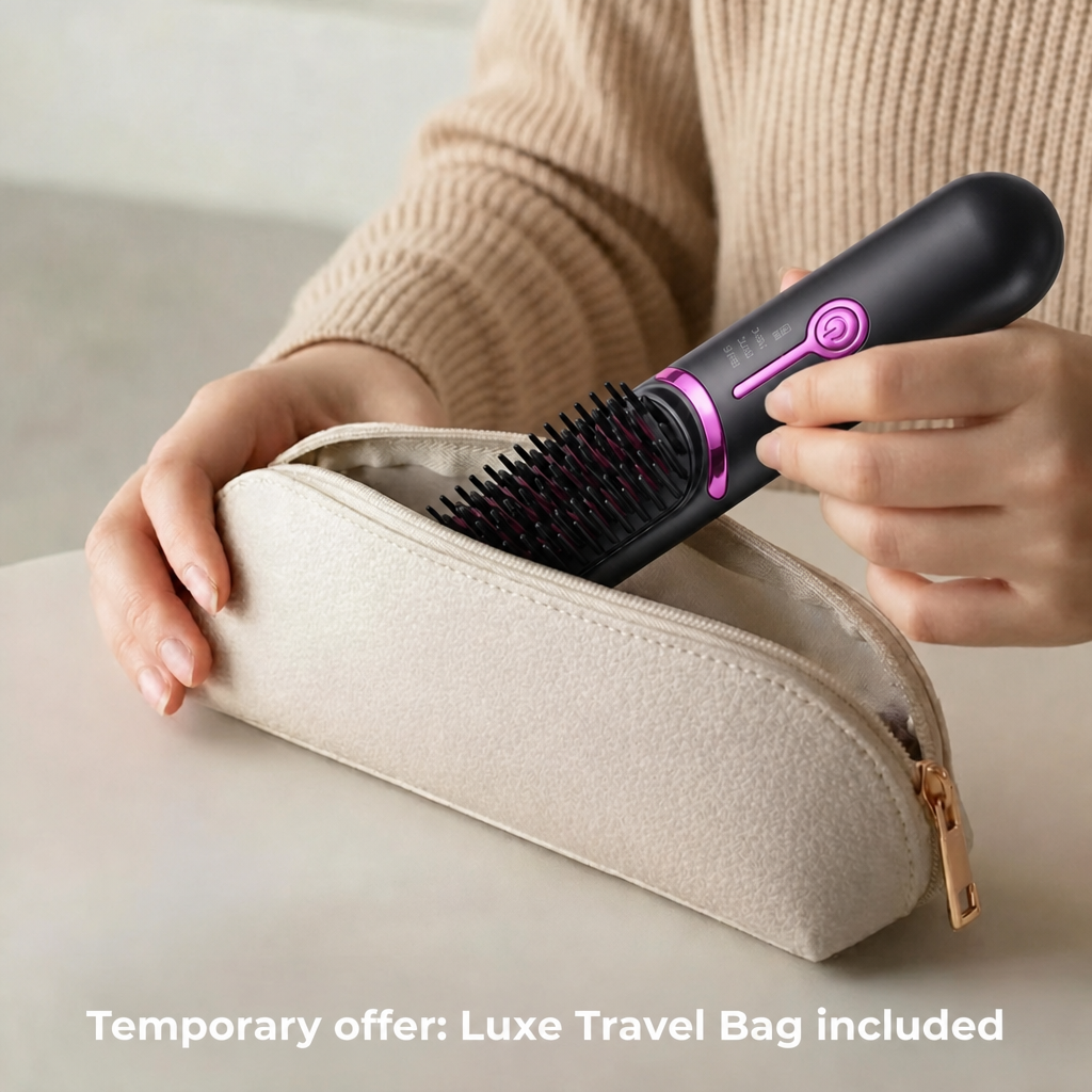 Cordless Straightening And Curling Comb—two-in-one