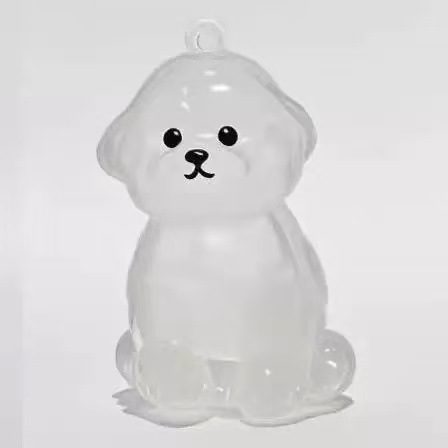 Pet Hair Commemorative Keychain Pendant Cute Dog Transparent Hair Collection Large Dog Shape Creative Keychain-