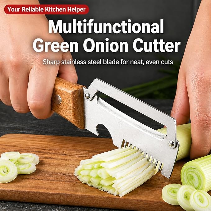 Multifunctional Green Onion Cutter in Use