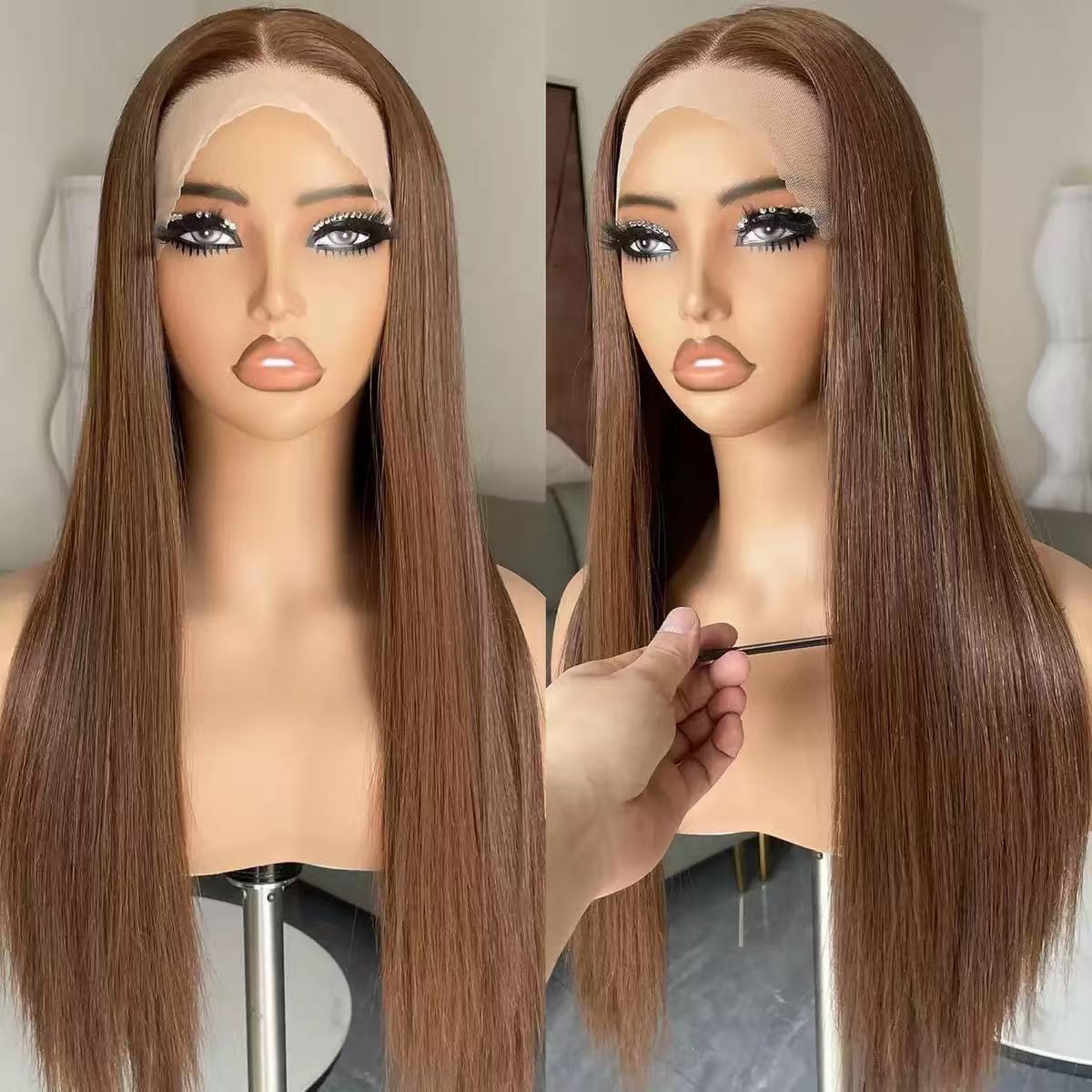 Straight Hd Transparent Lace Front Wigs Human Hair