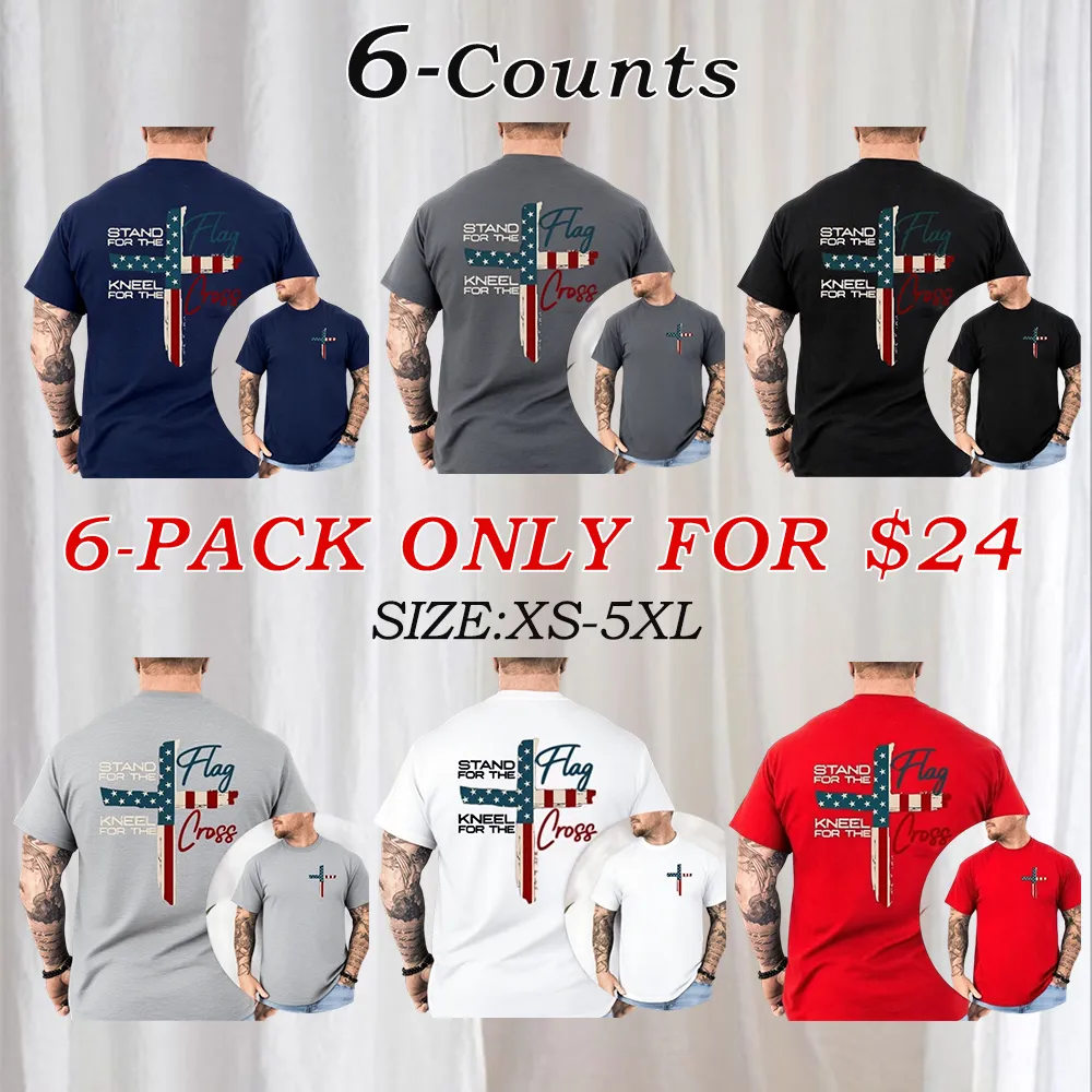 Stand For The Flag Graphic Tees for Cotton Fabric Casual Crew