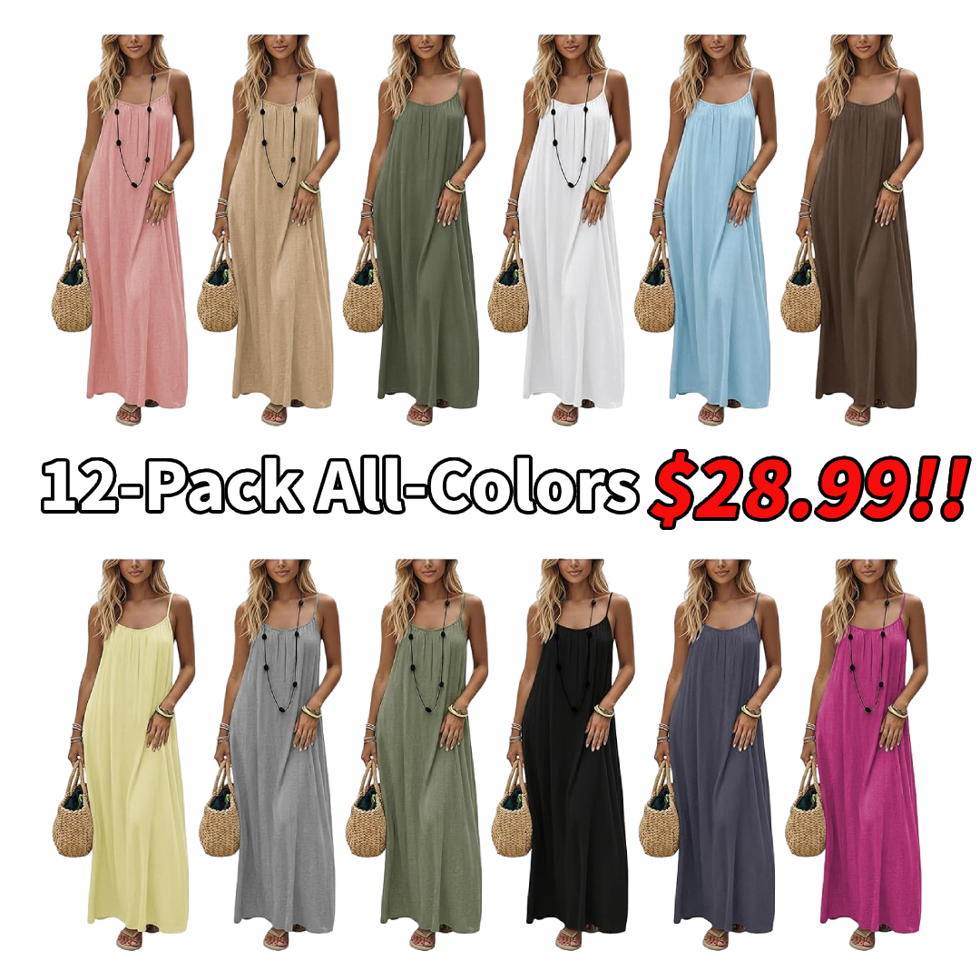 Women's Cotton Linen Backless Loose Dress