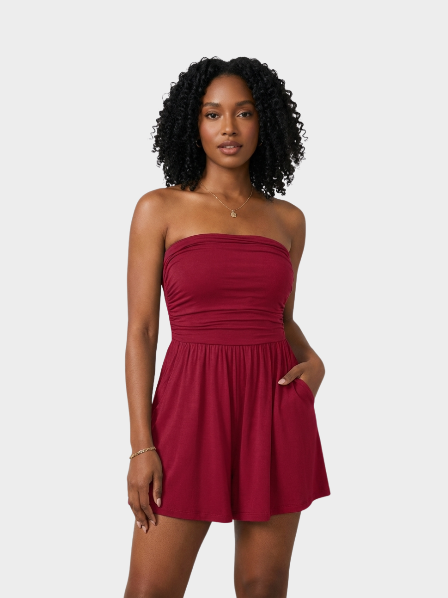 Summer Womens Romper 2026 Spring Strapless Tube With Pockets