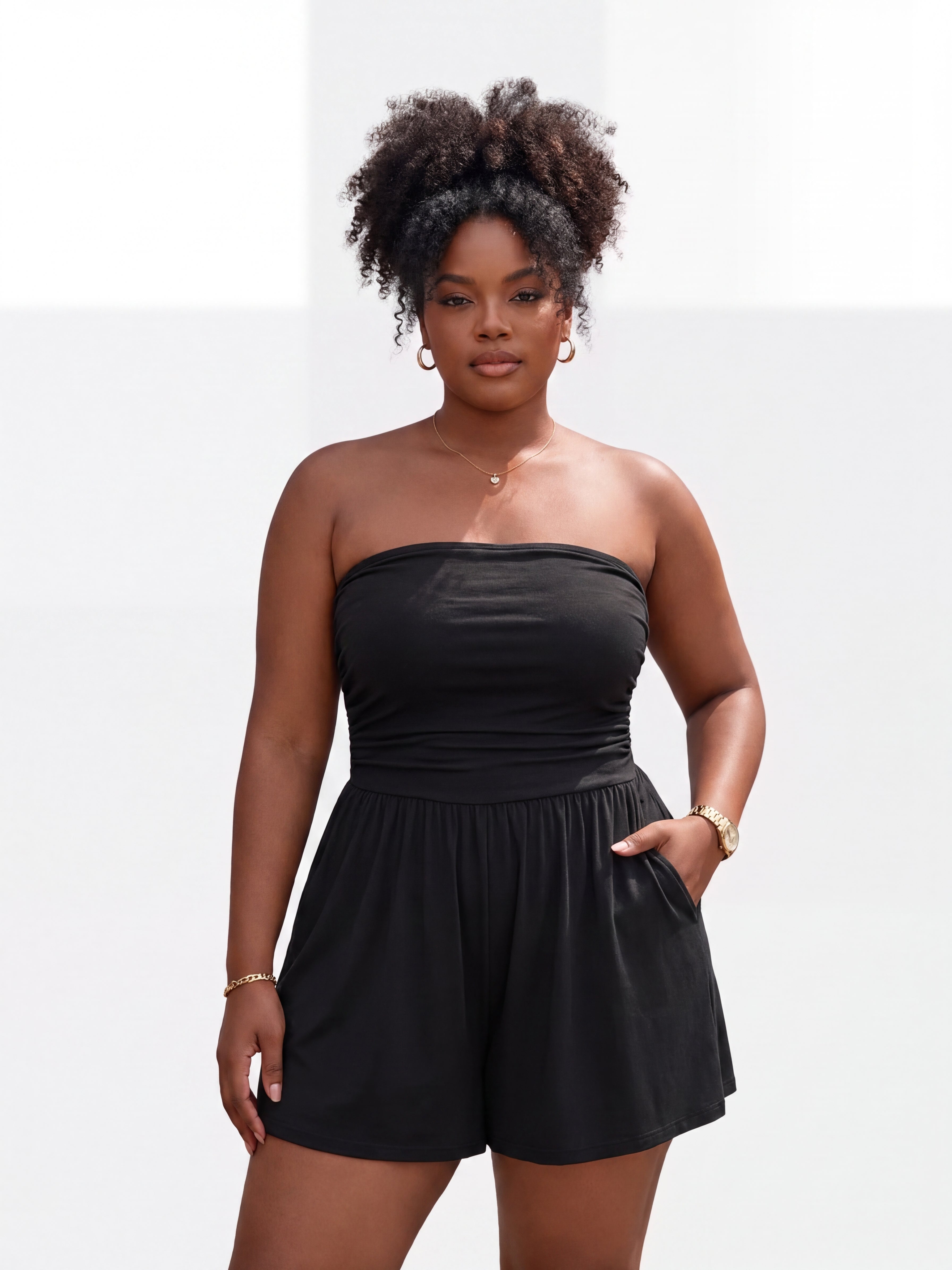 Summer Womens Romper 2026 Spring Strapless Tube With Pockets