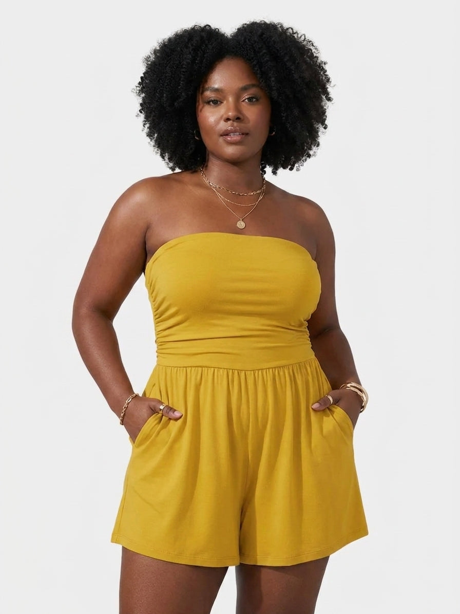 Summer Womens Romper 2026 Spring Strapless Tube With Pockets