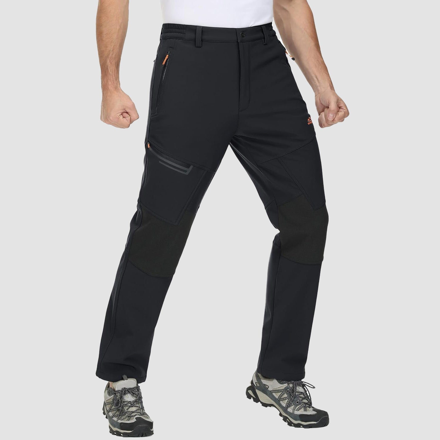 Men's Fleece-Lined Winter Ski Pants – Water-Resistant with 4 Zip Pockets