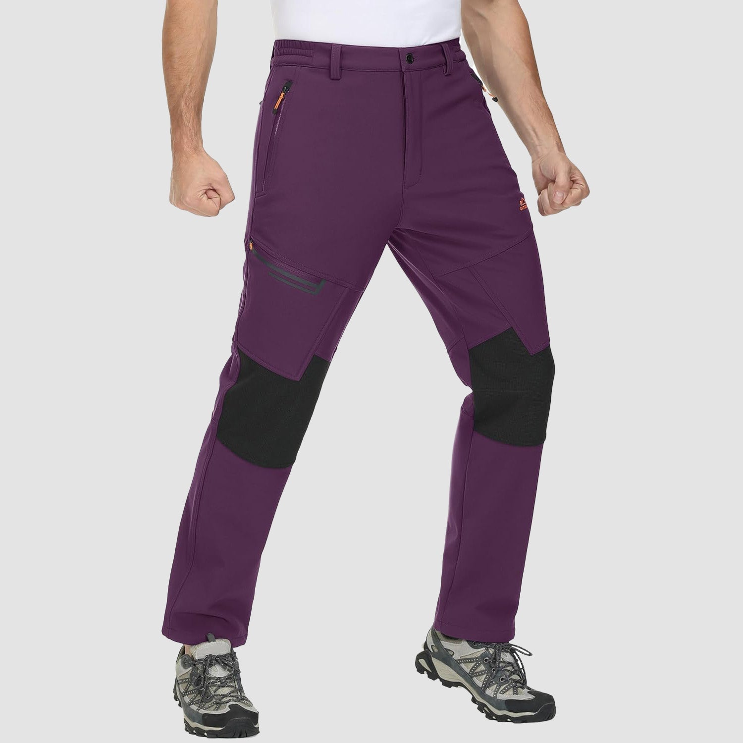 Men's Fleece-Lined Winter Ski Pants – Water-Resistant with 4 Zip Pockets