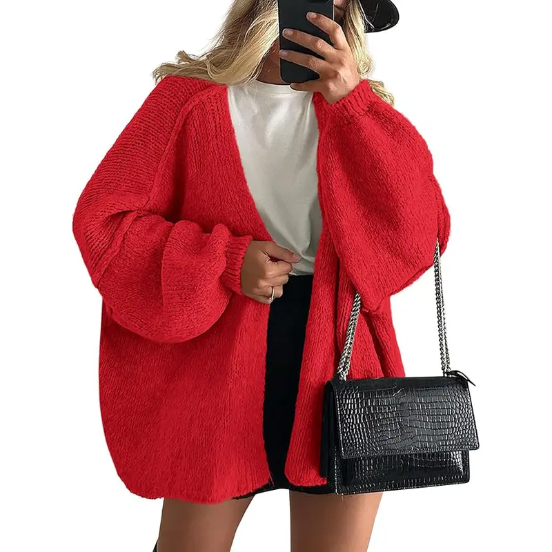 ⚡FINAL SALE⚡Women's Oversized Open-Front Cardigan Sweater - Lightweight Long-Sleeve Knit