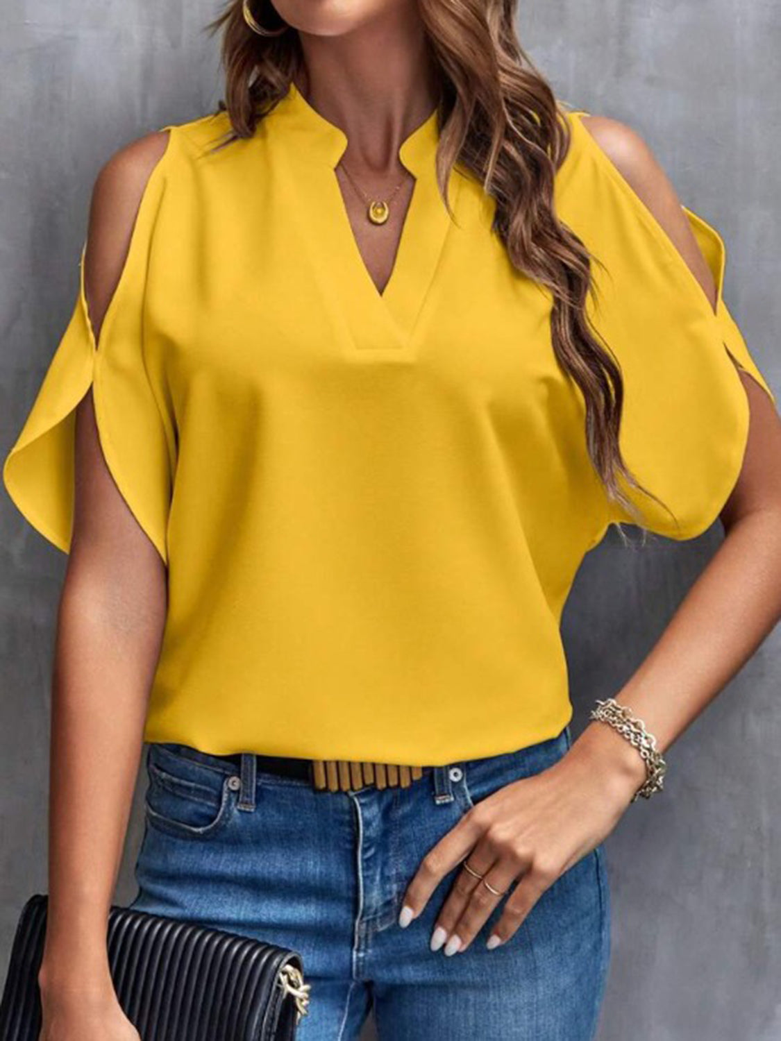 Women's Solid Color Basic Casual Fitted T-Shirt, Short Sleeve Off-Shoulder Top, Commuter Wear, Stylish, Minimalist and Comfortable Ladies' Tee